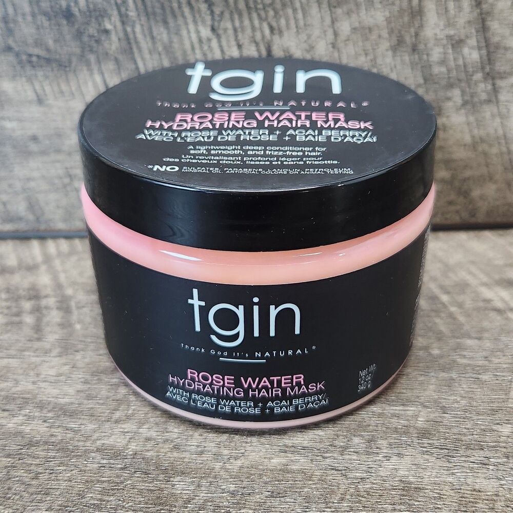 tgin Rose Water Hydrating Hair Mask - Hydrating Treatment for Dry Hair, 12 oz